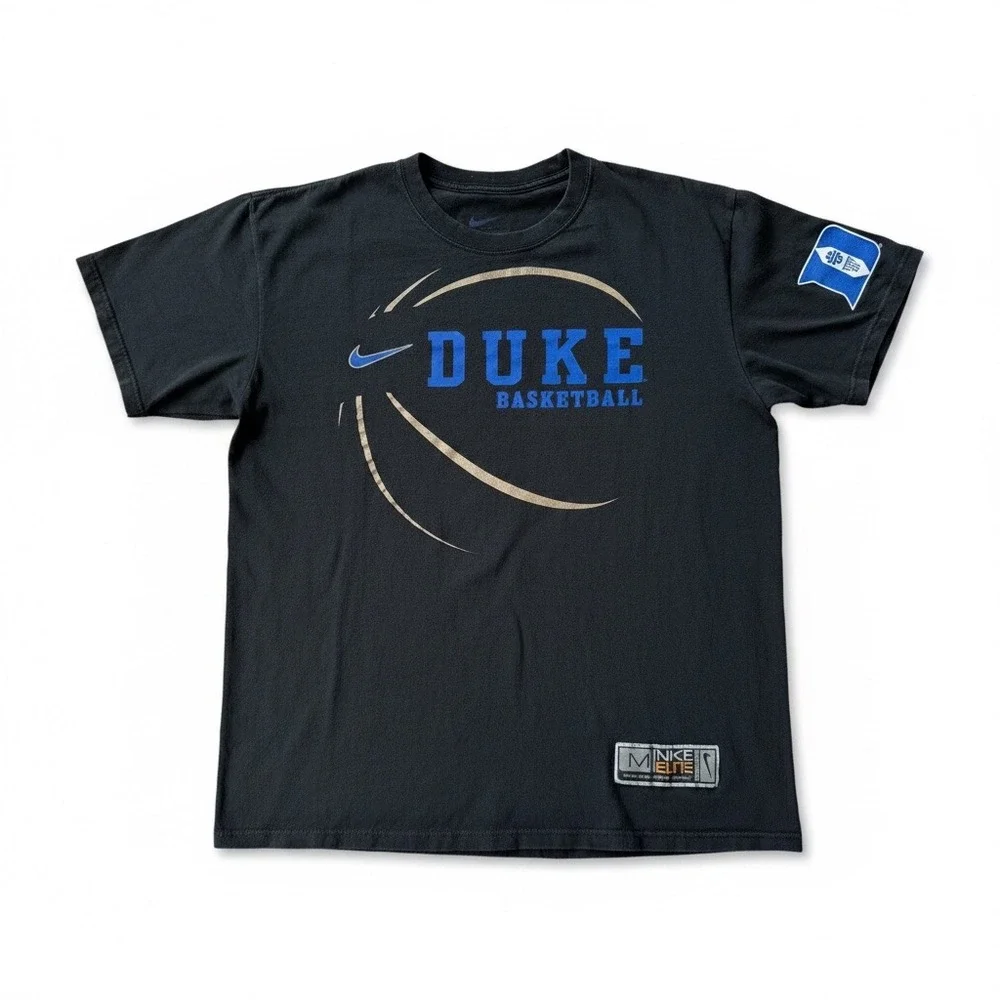 Nike Elite Duke Blue Devils Basketball T-Shirt Mens Medium Black‎ Loose Fit Tee